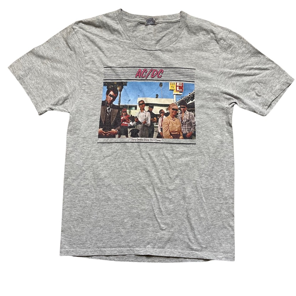 AC/DC Dirty Deeds Done Dirt Cheap T Shirt Grey